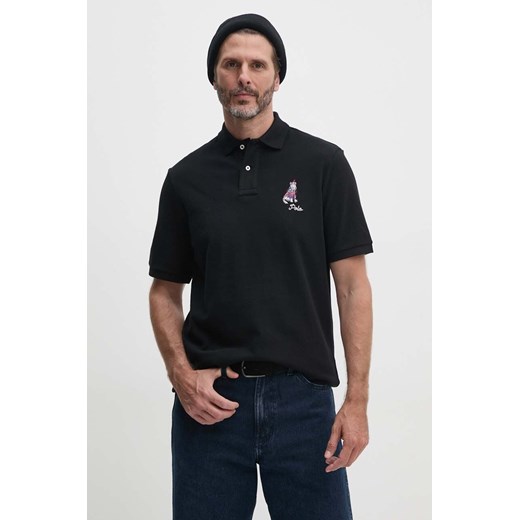 Polo Ralph Lauren polo bawełniane kolor czarny z aplikacją 710953336 ze sklepu ANSWEAR.com w kategorii T-shirty męskie - zdjęcie 174703326