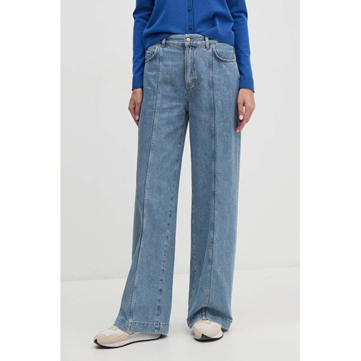 Sisley jeansy damskie kolor niebieski 4AGWLE03R ze sklepu ANSWEAR.com w kategorii Jeansy damskie - zdjęcie 174703558