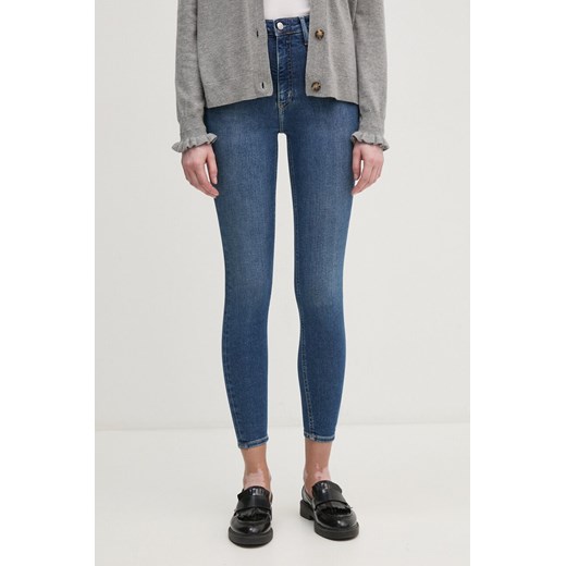 Calvin Klein Jeans jeansy damskie kolor niebieski J20J224037 ze sklepu ANSWEAR.com w kategorii Jeansy damskie - zdjęcie 174703579