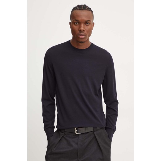 Theory sweter wełniany męski kolor granatowy lekki J0781713 ze sklepu ANSWEAR.com w kategorii Swetry męskie - zdjęcie 174703695