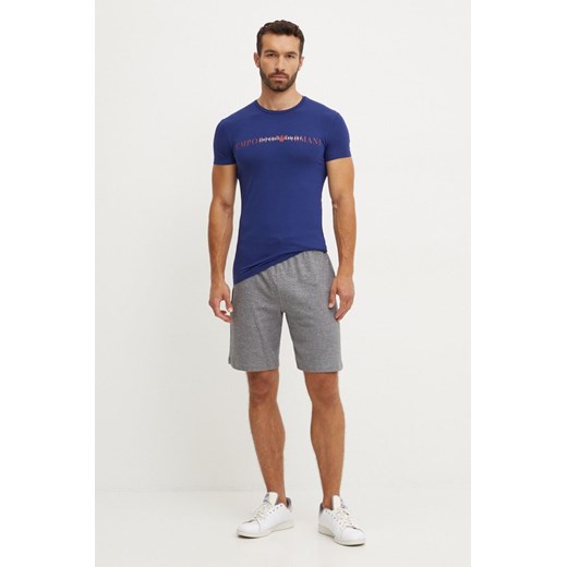 Emporio Armani Underwear t-shirt lounge kolor granatowy z nadrukiem 111035 4F729 ze sklepu ANSWEAR.com w kategorii T-shirty męskie - zdjęcie 174704349