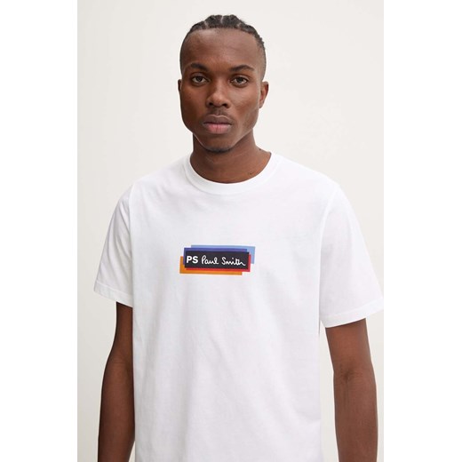PS Paul Smith t-shirt bawełniany męski kolor beżowy z nadrukiem M2R.011R.NP4808 ze sklepu ANSWEAR.com w kategorii T-shirty męskie - zdjęcie 174704399