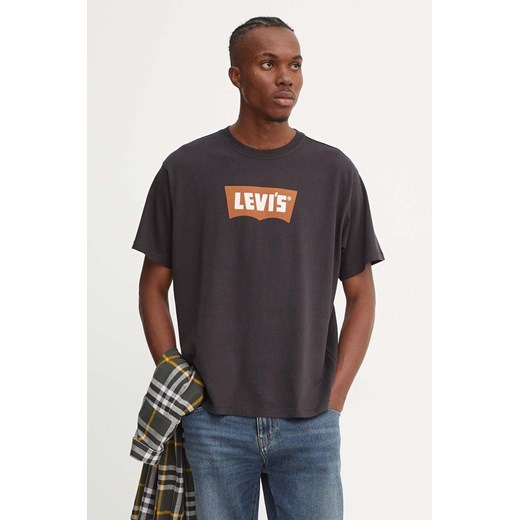 Levi&apos;s t-shirt bawełniany męski kolor czarny z nadrukiem 000RY ze sklepu ANSWEAR.com w kategorii T-shirty męskie - zdjęcie 174704445