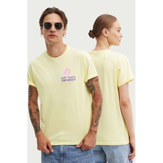 Drivemebikini t-shirt bawełniany Sole Mare Vacanze kolor żółty z nadrukiem ze sklepu ANSWEAR.com w kategorii T-shirty męskie - zdjęcie 174704936