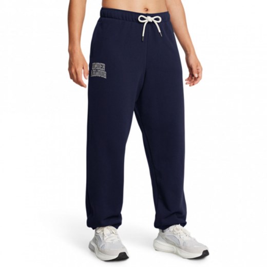 Damskie spodnie dresowe Under Armour UA Icon Hwt Terry Os Pant - granatowe ze sklepu Sportstylestory.com w kategorii Spodnie damskie - zdjęcie 174707565