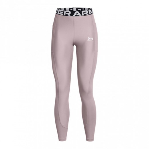 Damskie legginsy treningowe Under Armour Heatgear Rib Legging - beżowe ze sklepu Sportstylestory.com w kategorii Spodnie damskie - zdjęcie 174707678