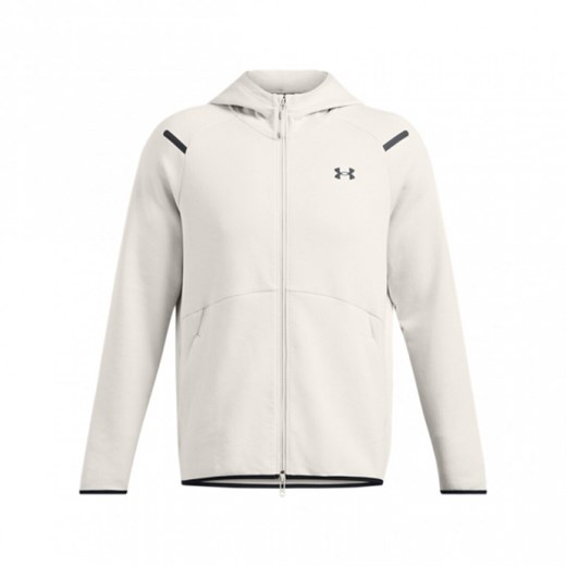 Męska bluza dresowa rozpinana z kapturem Under Armour UA Unstoppable Flc Fz Hd Eu - beżowa ze sklepu Sportstylestory.com w kategorii Bluzy męskie - zdjęcie 174709366