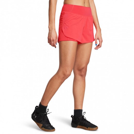 Damskie spodenki treningowe Under Armour Flex Woven 2-In-1 Short - czerwone ze sklepu Sportstylestory.com w kategorii Szorty - zdjęcie 174709548