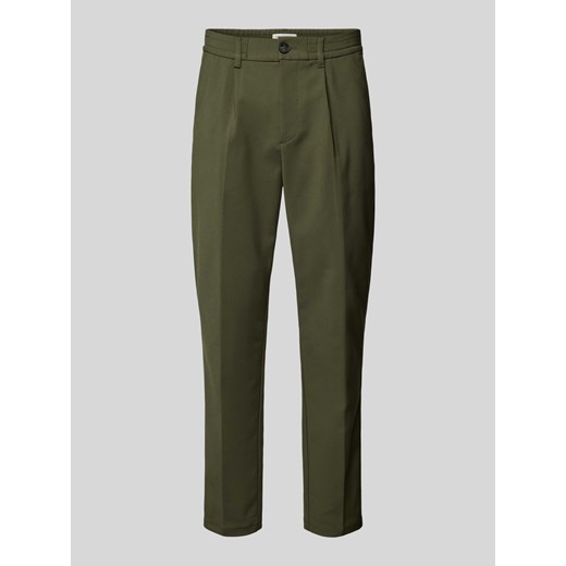 Spodnie materiałowe o kroju regular fit z zakładkami w pasie model ‘Marc’ ze sklepu Peek&Cloppenburg  w kategorii Spodnie męskie - zdjęcie 174709899