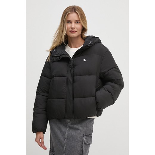 Calvin Klein Jeans kurtka damska kolor czarny zimowa J20J224112 ze sklepu ANSWEAR.com w kategorii Kurtki damskie - zdjęcie 174714158