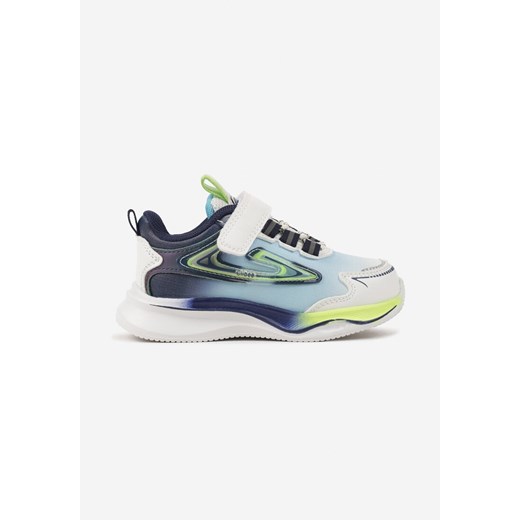 Biało-Niebieskie Buty Sportowe Sneakersy na Grubszej Podeszwie na Rzep Erislo ze sklepu born2be.pl w kategorii Buty sportowe dziecięce - zdjęcie 174717835