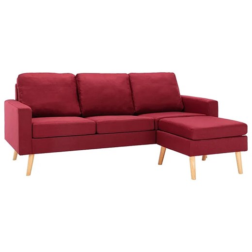 3-osobowa sofa z podnóżkiem czerwone wino - Muria 4Q ze sklepu Edinos.pl w kategorii Sofy i kanapy - zdjęcie 174717996