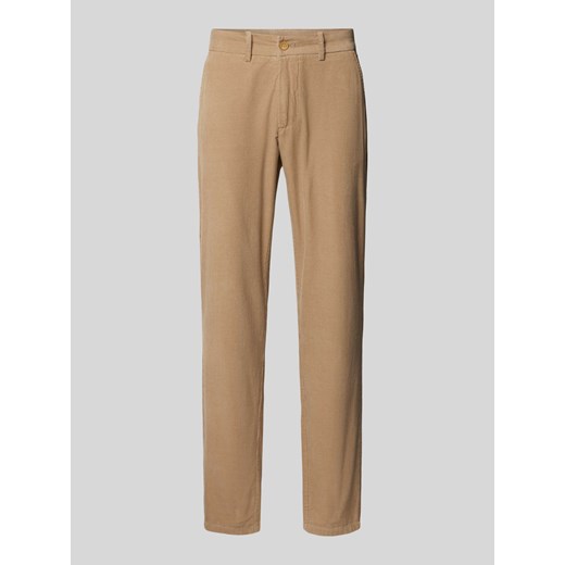 Spodnie sztruksowe o kroju regular fit ze szlufkami na pasek ze sklepu Peek&Cloppenburg  w kategorii Spodnie męskie - zdjęcie 174718487