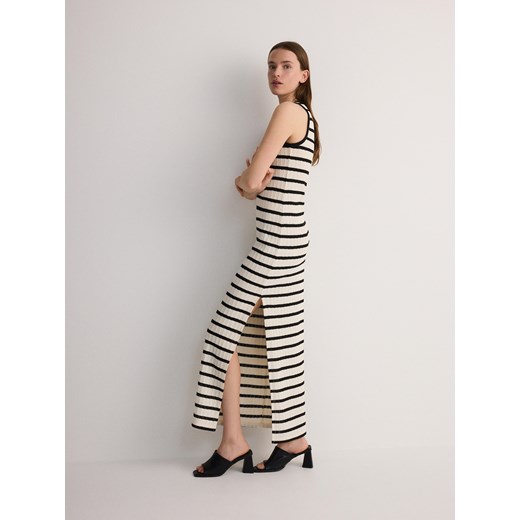 Reserved - Strukturalna sukienka w paski - wielobarwny Reserved XL wyprzedaż Reserved