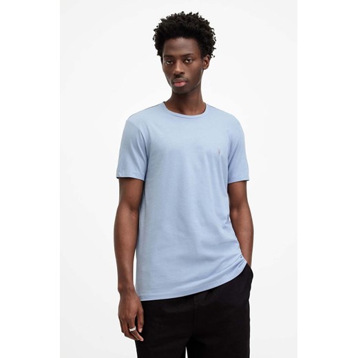 AllSaints t-shirt TONIC SS CREW męski kolor niebieski gładki ze sklepu ANSWEAR.com w kategorii T-shirty męskie - zdjęcie 174722687