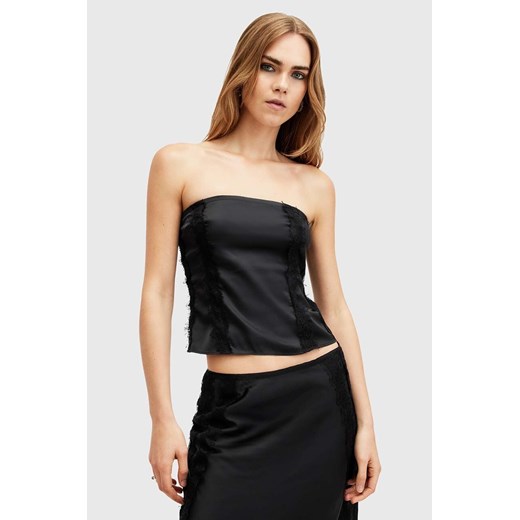 AllSaints top MORGAN kolor czarny z aplikacją W029PB ze sklepu ANSWEAR.com w kategorii Bluzki damskie - zdjęcie 174722718