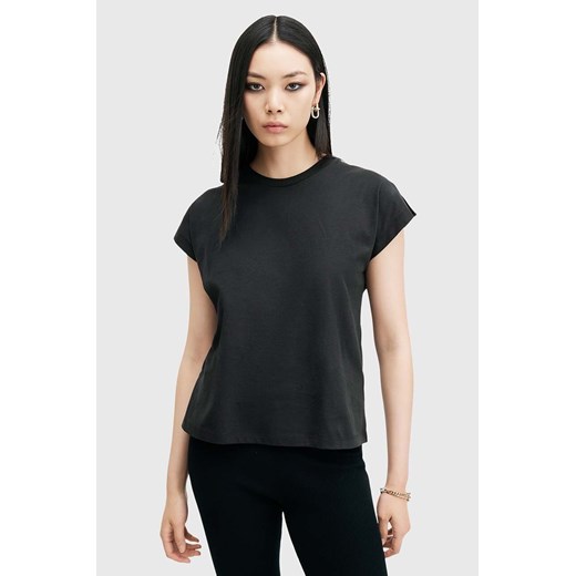 AllSaints t-shirt bawełniany RUE TEE damski kolor czarny W185JB ze sklepu ANSWEAR.com w kategorii Bluzki damskie - zdjęcie 174723486