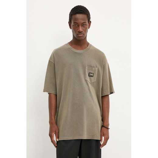 Vans t-shirt bawełniany męski kolor zielony gładki VN000HES9JC1 ze sklepu ANSWEAR.com w kategorii T-shirty męskie - zdjęcie 174723509