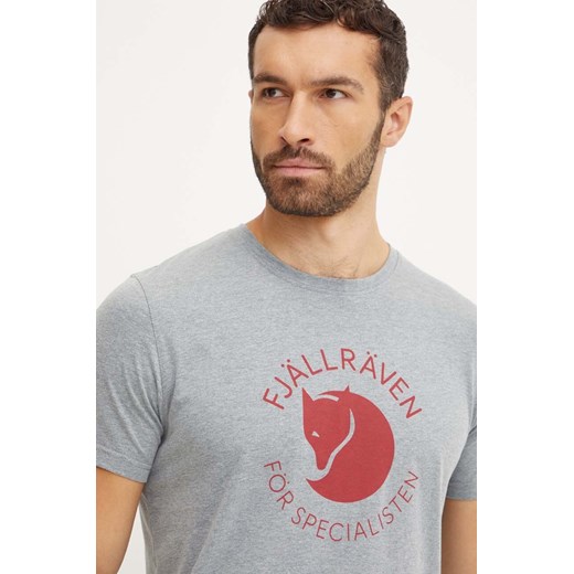 Fjallraven t-shirt sportowy Fjällräven Fox kolor szary z nadrukiem F87052.051 ze sklepu ANSWEAR.com w kategorii T-shirty męskie - zdjęcie 174723555