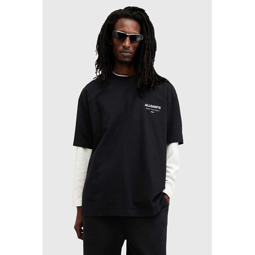 AllSaints t-shirt bawełniany UNDERGROUND męski kolor czarny z nadrukiem M071PB ze sklepu ANSWEAR.com w kategorii T-shirty męskie - zdjęcie 174723656