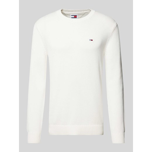 Sweter z dzianiny o kroju slim fit z naszywką z logo ze sklepu Peek&Cloppenburg  w kategorii Swetry męskie - zdjęcie 174726589