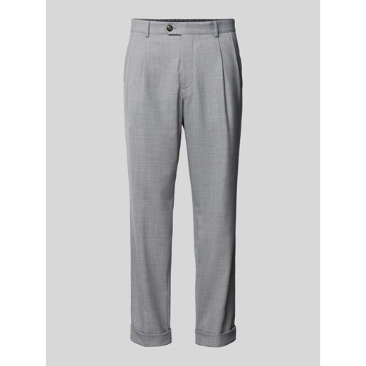 Spodnie o kroju regular fit z zakładkami w pasie i wpuszczanymi kieszeniami ze sklepu Peek&Cloppenburg  w kategorii Spodnie męskie - zdjęcie 174726635