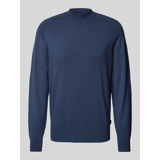 Sweter z dzianiny z detalem z logo ze sklepu Peek&Cloppenburg  w kategorii Swetry męskie - zdjęcie 174726816