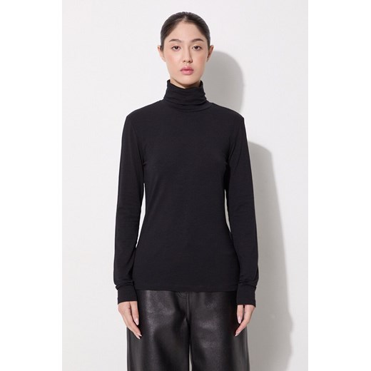 Samsoe Samsoe longsleeve ESTER damski kolor czarny z golfem F00013122 Samsoe Samsoe S/M okazja PRM