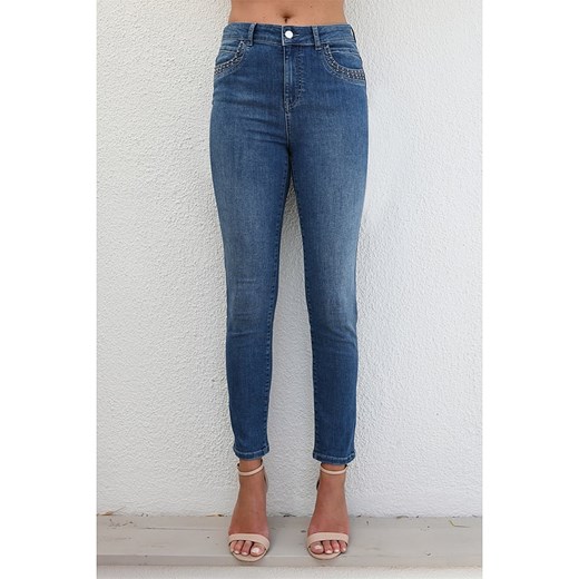 Bleu d&apos;Azur Dżinsy &quot;Oman&quot; - Skinny fit - w kolorze niebieskim ze sklepu Limango Polska w kategorii Jeansy damskie - zdjęcie 174731617