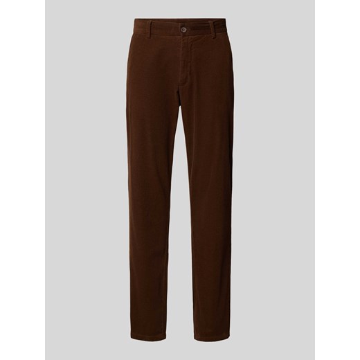 Spodnie sztruksowe o kroju regular fit ze szlufkami na pasek ze sklepu Peek&Cloppenburg  w kategorii Spodnie męskie - zdjęcie 174734158
