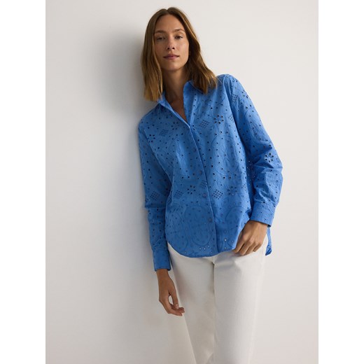 Reserved - Ażurowa koszula - jasnoniebieski Reserved S Reserved