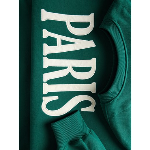 Bluza damska Reserved z napisami zielona 