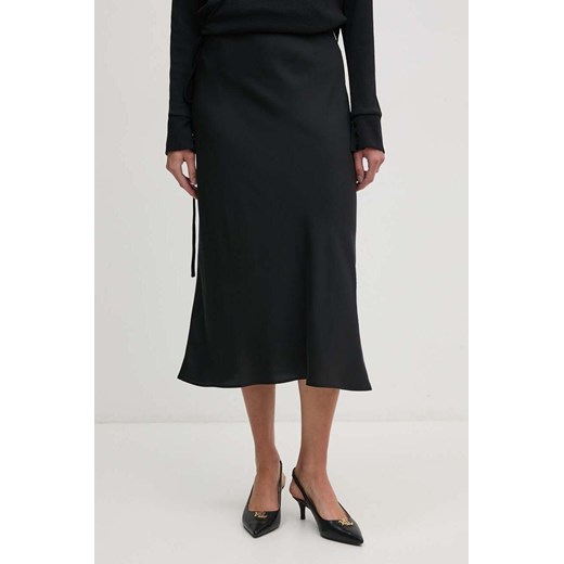 Calvin Klein spódnica kolor czarny midi rozkloszowana K20K207994 ze sklepu ANSWEAR.com w kategorii Spódnice - zdjęcie 174738729