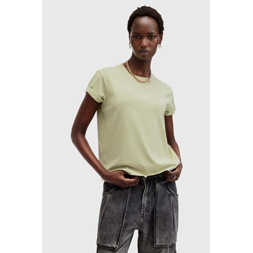 AllSaints t-shirt bawełniany ANNA damski kolor zielony W191JB ze sklepu ANSWEAR.com w kategorii Bluzki damskie - zdjęcie 174738948