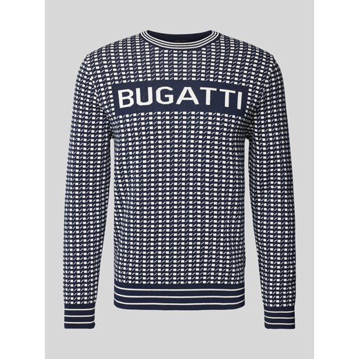 Sweter z dzianiny z nadrukiem z logo ze sklepu Peek&Cloppenburg  w kategorii Swetry męskie - zdjęcie 174739389