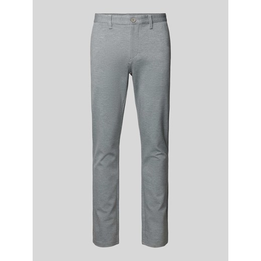 Spodnie o kroju tapered fit z zapięciem na guzik i zamek błyskawiczny model ‘MARK’ ze sklepu Peek&Cloppenburg  w kategorii Spodnie męskie - zdjęcie 174739436