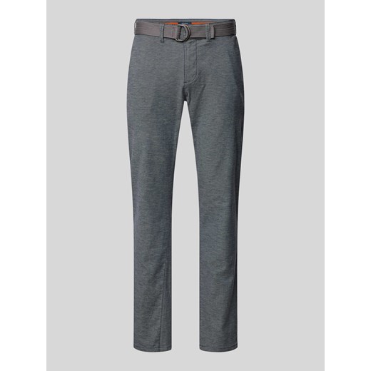 Spodnie o kroju slim fit z paskiem ze sklepu Peek&Cloppenburg  w kategorii Spodnie męskie - zdjęcie 174739748