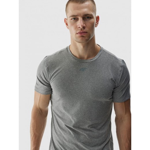 Męska koszulka treningowa 4F 4FWAW24TFTSM1003 - szara ze sklepu Sportstylestory.com w kategorii T-shirty męskie - zdjęcie 174741885