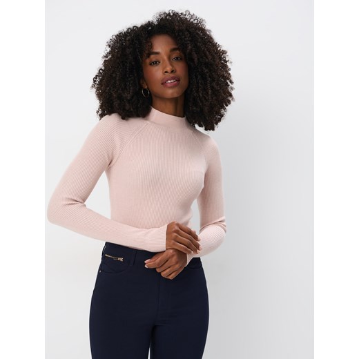 Mohito - Pudrowy sweter ze stójką - beżowy Mohito M Mohito