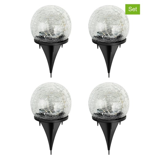 Garden Hero Solarne lampy ogrodowe LED (4 szt.) w kolorze ciepłej bieli - Ø 10 cm ze sklepu Limango Polska w kategorii Dekoracje i akcesoria ogrodowe - zdjęcie 174746619