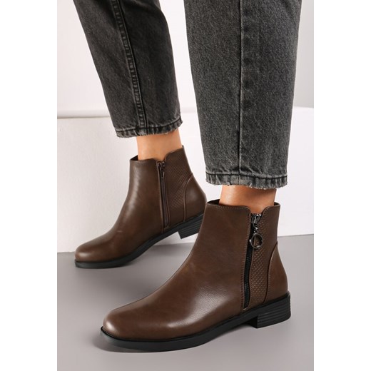 Ciemnobrązowe Botki Periphite 37 born2be.pl