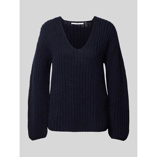 Sweter z dzianiny z dekoltem w serek ze sklepu Peek&Cloppenburg  w kategorii Swetry damskie - zdjęcie 174749875