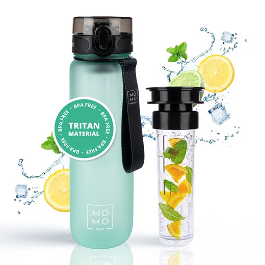 Butelka na wodę MOMO WAY jasno zielona | idealna na podróż | BPA free | Tritan ze sklepu Sklep SOXO w kategorii Bidony i butelki - zdjęcie 174751376