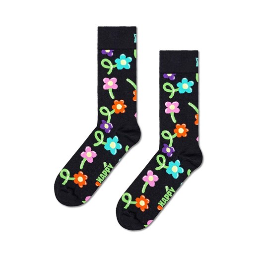 Happy Socks skarpetki Balloon Flower Sock kolor czarny P001556 ze sklepu ANSWEAR.com w kategorii Skarpetki damskie - zdjęcie 174753596