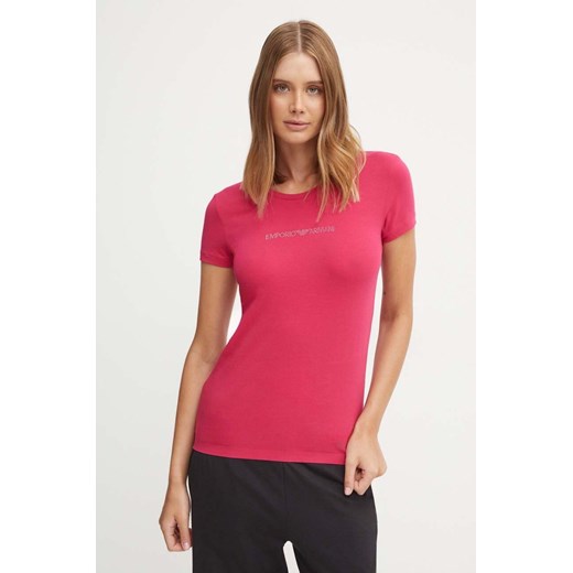 Emporio Armani Underwear t-shirt lounge kolor różowy 163139 4F223 ze sklepu ANSWEAR.com w kategorii Bluzki damskie - zdjęcie 174753855