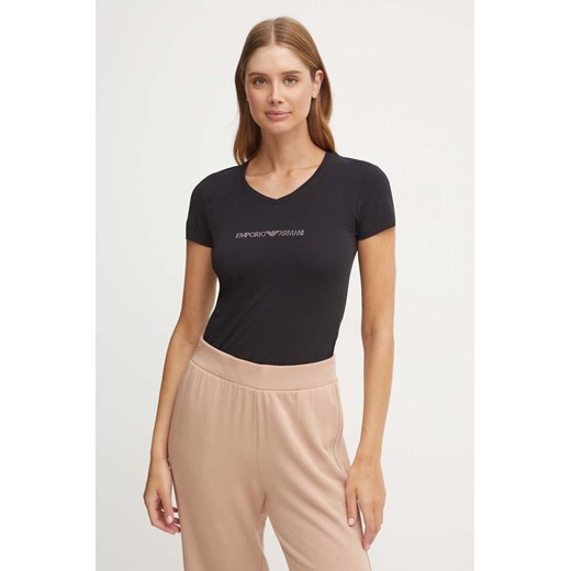 Emporio Armani Underwear t-shirt damski kolor czarny 163321 4F223 ze sklepu ANSWEAR.com w kategorii Bluzki damskie - zdjęcie 174753859
