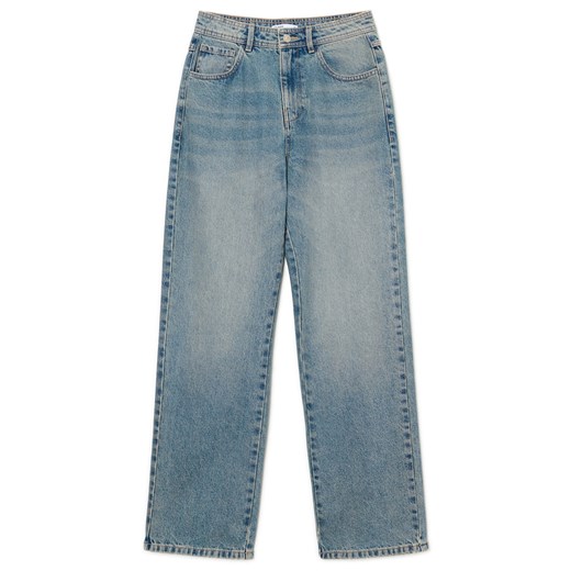 Cropp - Niebieskie jeansy straight petit - niebieski Cropp 36 Cropp