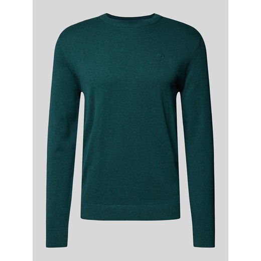 Sweter z dzianiny z wyhaftowanym logo model ‘BASIC’ ze sklepu Peek&Cloppenburg  w kategorii Swetry męskie - zdjęcie 174758909