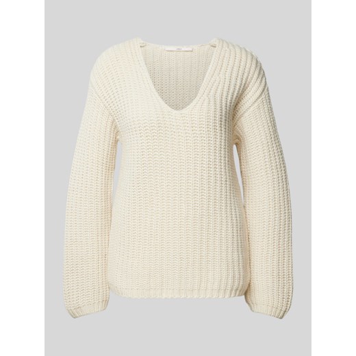 Sweter z dzianiny z dekoltem w serek ze sklepu Peek&Cloppenburg  w kategorii Swetry damskie - zdjęcie 174759149