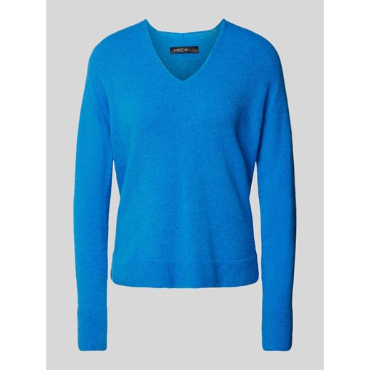 Sweter z dzianiny z zaokrąglonym dekoltem w serek ze sklepu Peek&Cloppenburg  w kategorii Swetry damskie - zdjęcie 174759308